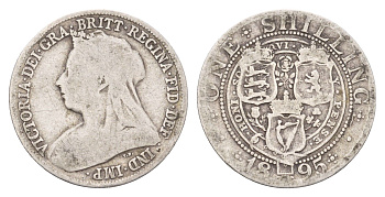 Великобритания 1 шиллинг 1895 Виктория (1837-1901) KM 780, Spink 3940 серебро 27-225