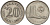 Малайзия 20 сенов 1981 здание парламента KM 4 медно-никель 4511-1027