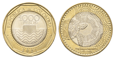 Колумбия 1000 песо 2021 KM 299 биметалл UNC 4698-234