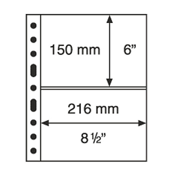 Лист в альбом Grande для 2 бон (S), черный. Leuchtturm. 324690