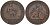 Испания 5 сентимо 1870 ОМ, лев со щитом KM 662 (Y53) медь 4143-515