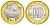 Китай 10 юаней 2015 год козы KM 2097 биметалл  UNC  4633-437