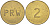 АНГЛИЯ ИГРОВОЙ ЖЕТОН ND PRW, 2 жёлтый металл 217-655