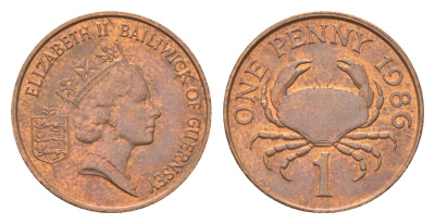 Гернси 1 пенни 1986 KM 40 бронза 4702-725