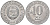 КНДР 10 чон 1959 Одна звезда на реверсе KM 11 алюминий 4609-1217