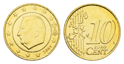 Бельгия 10 евроцентов 2001 Альберт II (1993-2013) KM 227 нордик UNC 4685-216