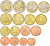 ИТАЛИЯ ЕВРОНАБОР ИЗ 8 МОНЕТ 2011 1, 2, 5, 10, 20, 50 ЕВРОЦЕНТОВ, 1 И 2 ЕВРО UNC 181-1221