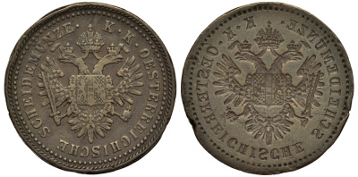 Австрия 1 крейцер тип 1851 инкузный брак монетного двора медь 00-822-45