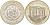 Либерия 5 долларов 2000 10 лет Объединению Германии UC 111 медно-никель UNC 4125-712