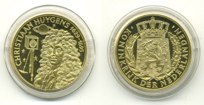 НИДЕРЛАНДЫ МЕДАЛЬ КРИСТИАН ХИГЕНС (1629-1695) UNC 06-130-22