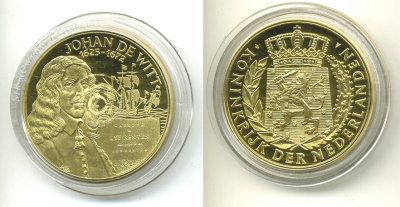 НИДЕРЛАНДЫ МЕДАЛЬ ЙОХАН ДЕ ВИТТ (1625-1672) UNC 06-130-43