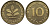 ФРГ 10 пфеннигов 1969 G KM 108, J.383 сталь плакированная латунью PROOF 1099-4-32