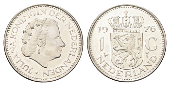 Нидерланды 1 гульден 1976 Юлиана (1948-1980) KM 184a никель UNC 4706-1242
