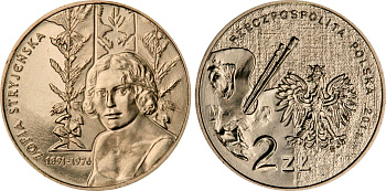 Польша 2 злотых 2011 MW, серия художники Польши, София Стриенская (1891-1976) KM 764 нордик UNC 4676-755