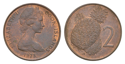 Острова Кука 2 цента 1973 KM 2 бронза UNC 4630-1038