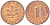 ФРГ 1 ПФЕННИГ 1990 D KM 105, J. 380 сталь плакированная медью 4181-712