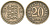 Эстония 20 центов 1935 Республика (1918-1941) KM 17 никель бронза 4615-1111