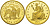 США 1 ДОЛЛАР 1871 КОПИЯ ИЗВЕСТНОЙ РЕДКОЙ МОНЕТЫ, ЖЕЛТЫЙ МЕТАЛЛ PROOF 1088-3-23