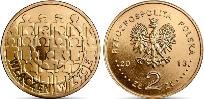 Польша 2 злотых 2013 MW, 50 лет ассоциации для умственно отсталых людей KM 876 нордик UNC 4676-1017