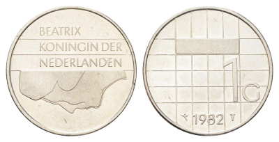 Нидерланды 1 гульден 1982 Беатрикс (1980-2013) KM 205 никель 4706-1251