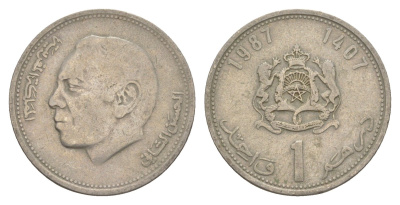 Марокко 1 дирхам 1987 Y 88 медно-никель 4167-223