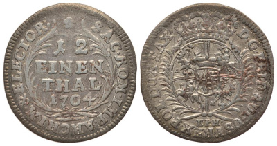 Саксония 1/12 талера 1704 E.P.H. KM 683 серебро 413-6142