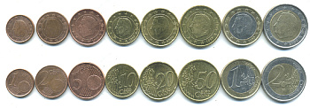 БЕЛЬГИЯ ЕВРОНАБОР ИЗ 8 МОНЕТ 1999-2000 (1, 2, 5, 10, 20, 50 ЕВРОЦЕНТОВ, 1, 2 ЕВРО) KM 224, 225, 226, 227, 228, 229, 230, 231 N5-30