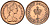 Великобритания 1/2 пенни 1975 Елизавета II (1952-2022) KM 914, Spink 4239 бронза    4152-1147
