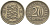 Эстония 20 центов 1935  Республика (1928-1940) KM 17 никель бронза 25-1217