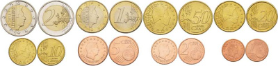 Люксембург евронабор 8 монет 2010 (1, 2, 5, 10, 20, 50 евроцентов, 1, 2 евро) KM 75, 76, 77, 89, 90, 91, 92, 93 биметалл UNC 4691-1151-1157