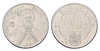 Румыния 1000 леев 2001 Константин Брынковяну (1654-1714) KM 153 алюминий 4703-816