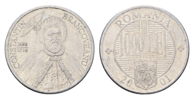 Румыния 1000 леев 2001 Константин Брынковяну (1654-1714) KM 153 алюминий 4703-816