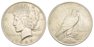 США 1 доллар 1923 KM 150 серебро 1520-1044