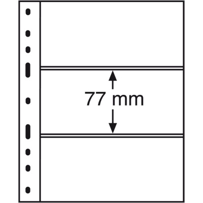 Лист в альбом 'Optima' для 3 бон (S), черный. Leuchtturm. 316307