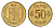 Исландия 50 эйре 1973 KM 17 никель латунь UNC 4690-558